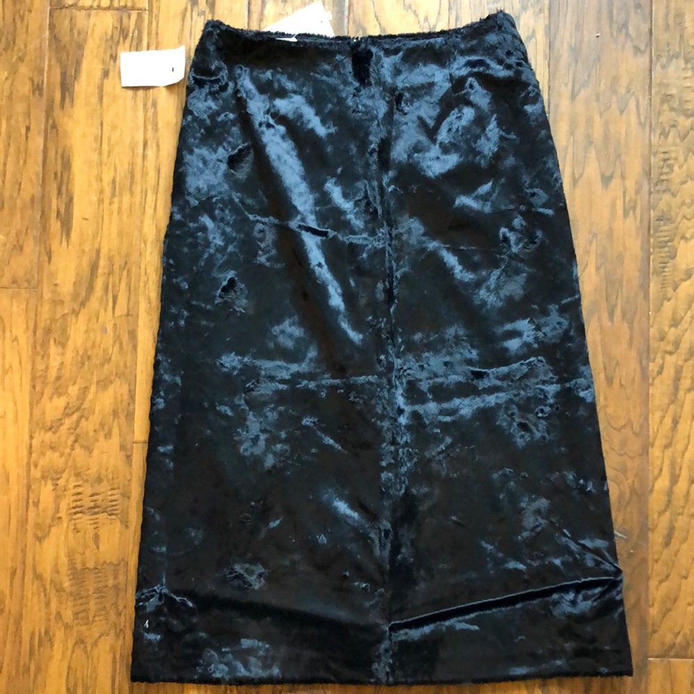 Charles Gray Black Faux Pony A line skirt NWT